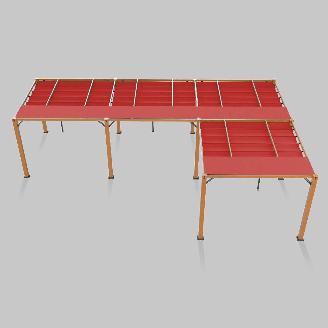 #configuration pergola_L shape #frame colour_Wood