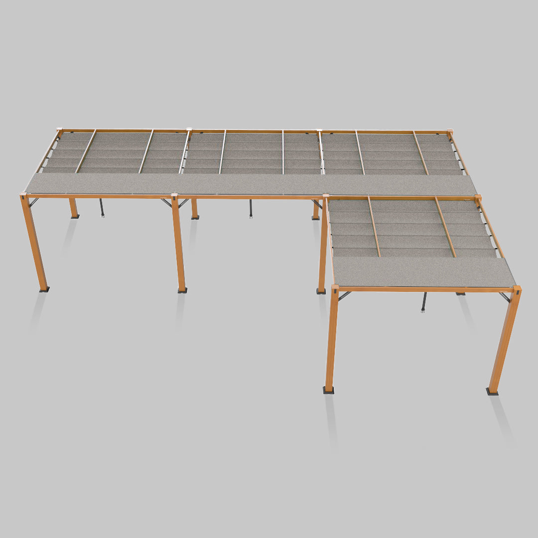 #configuration pergola_L shape #frame colour_Wood