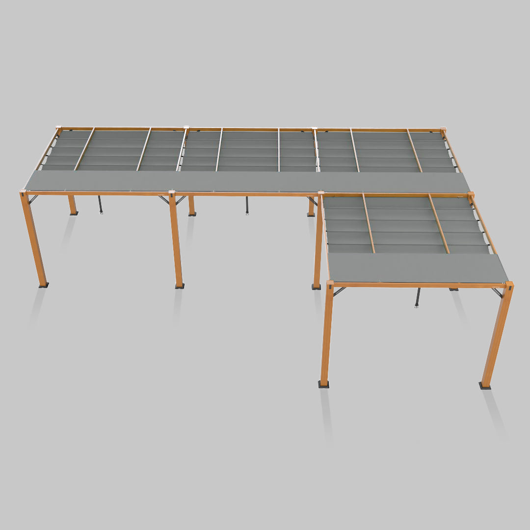 #configuration pergola_L shape #frame colour_Wood