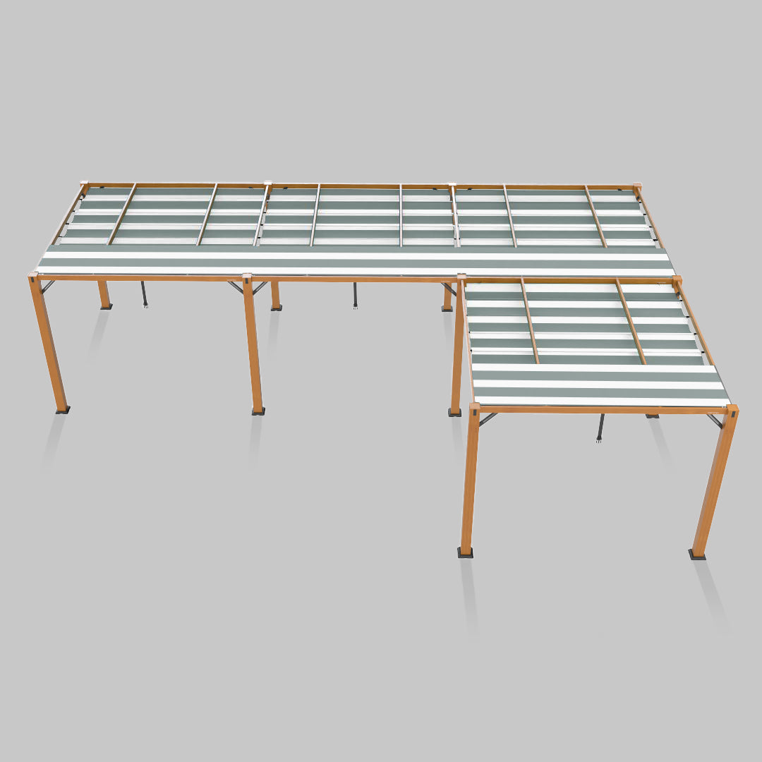 #configuration pergola_L shape #frame colour_Wood