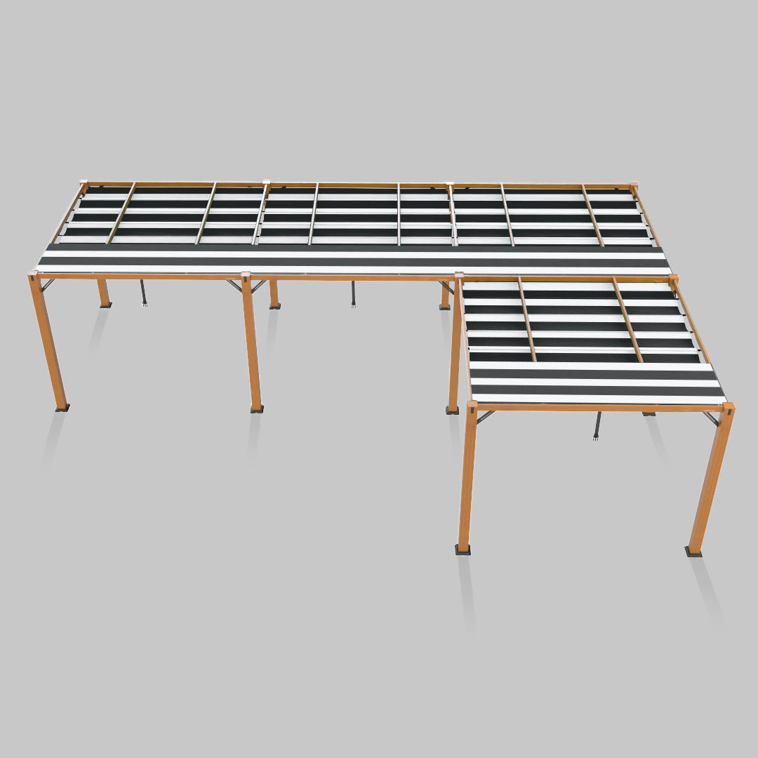 #configuration pergola_L shape #frame colour_Wood