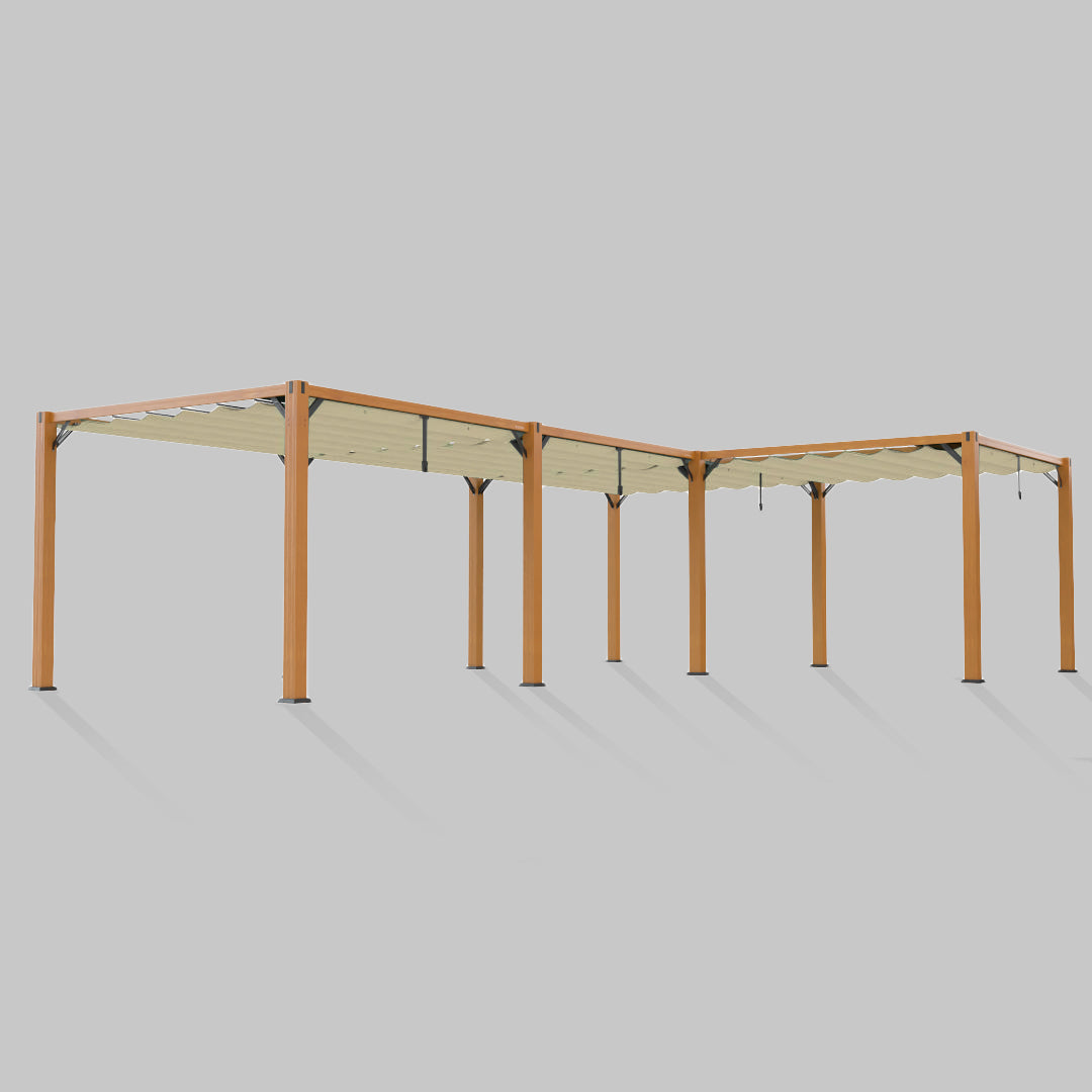 #configuration pergola_L shape #frame colour_Wood