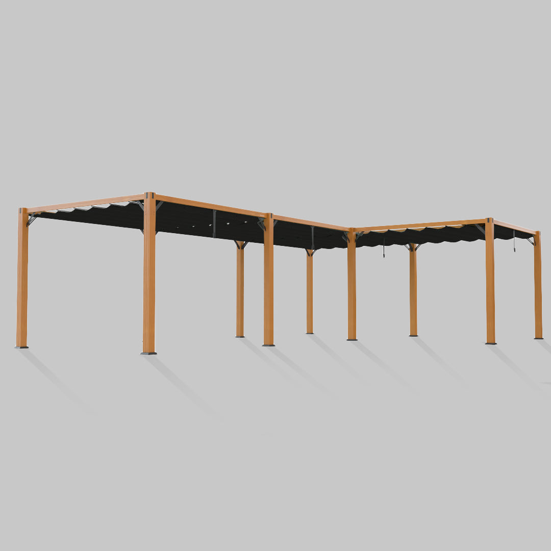 #configuration pergola_L shape #frame colour_Wood