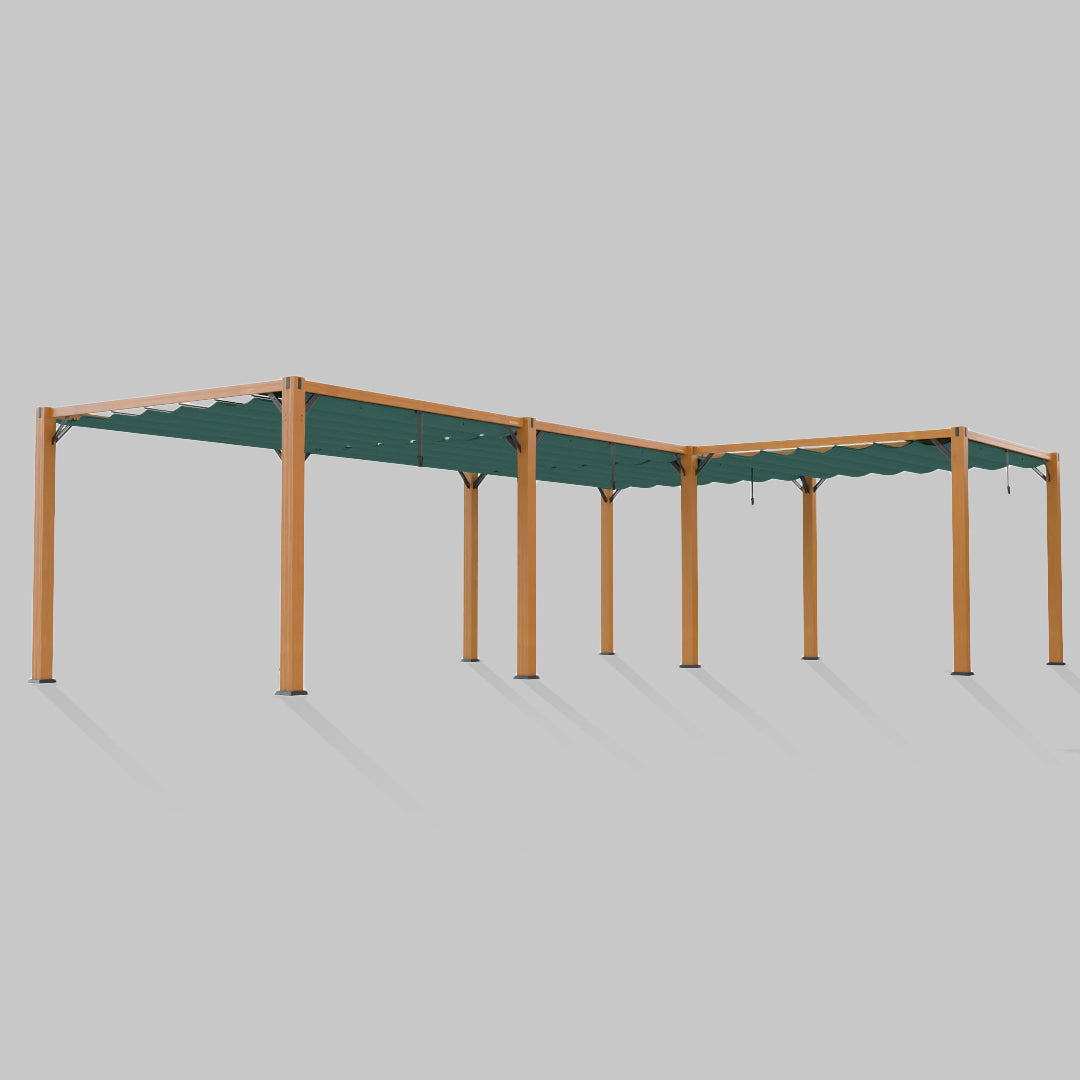 #configuration pergola_L shape #frame colour_Wood