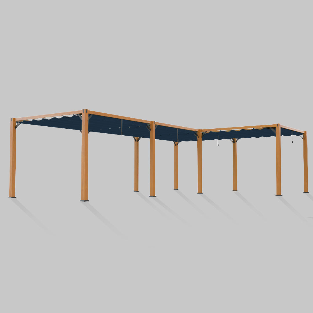 #configuration pergola_L shape #frame colour_Wood