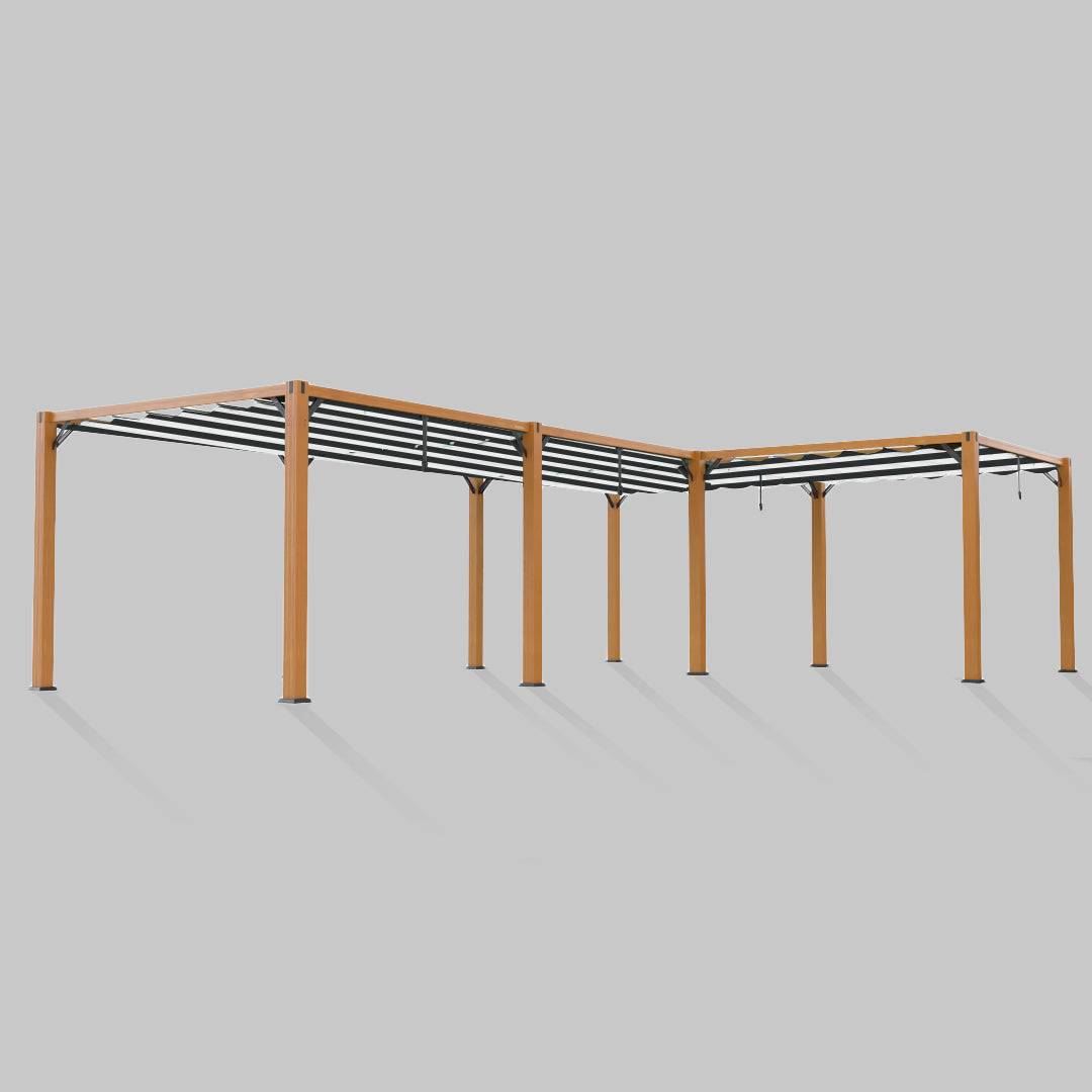 #configuration pergola_L shape #frame colour_Wood