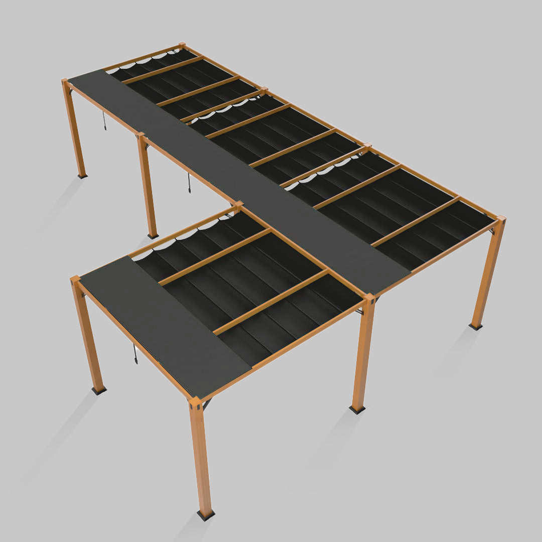 #configuration pergola_L shape #frame colour_Wood