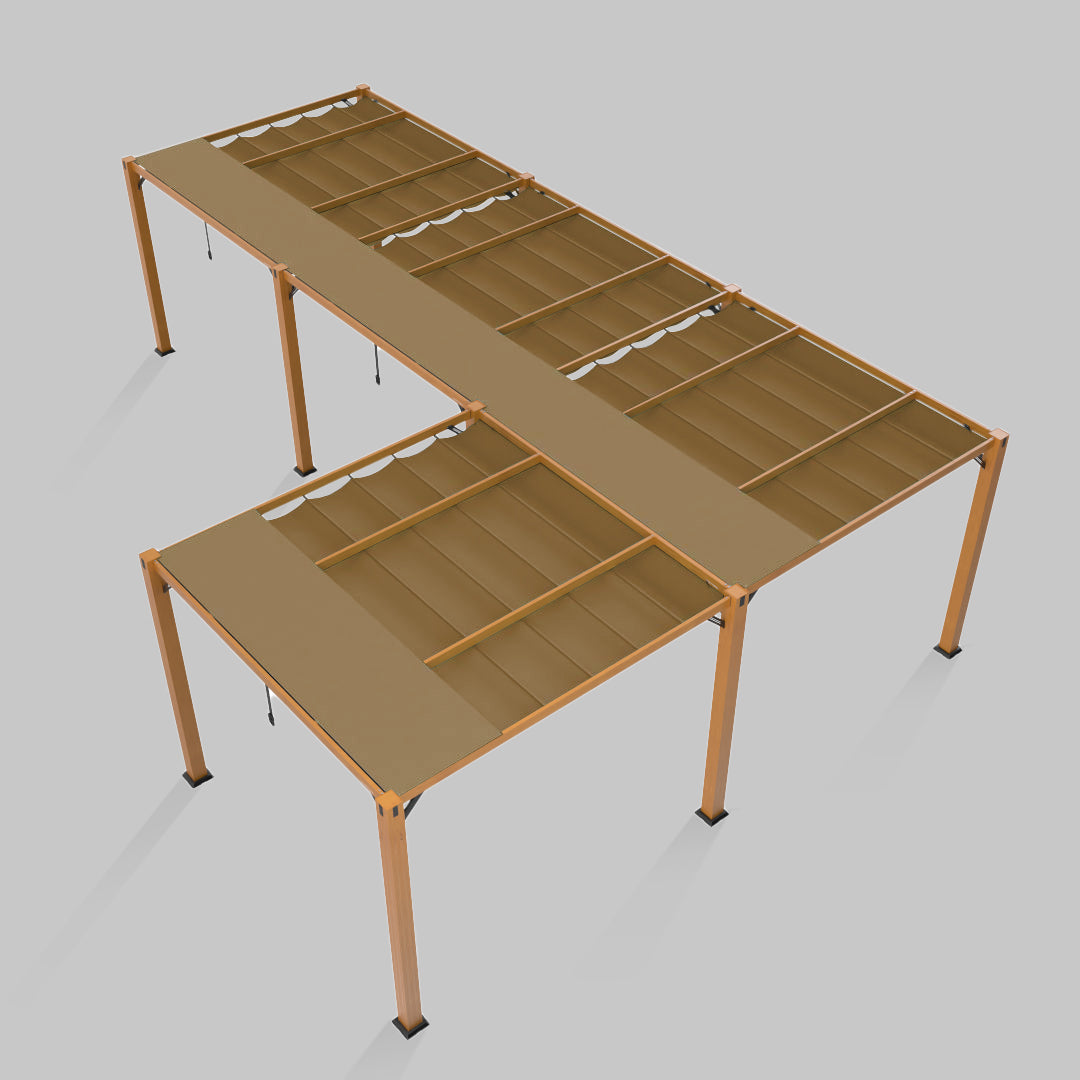 #configuration pergola_L shape #frame colour_Wood