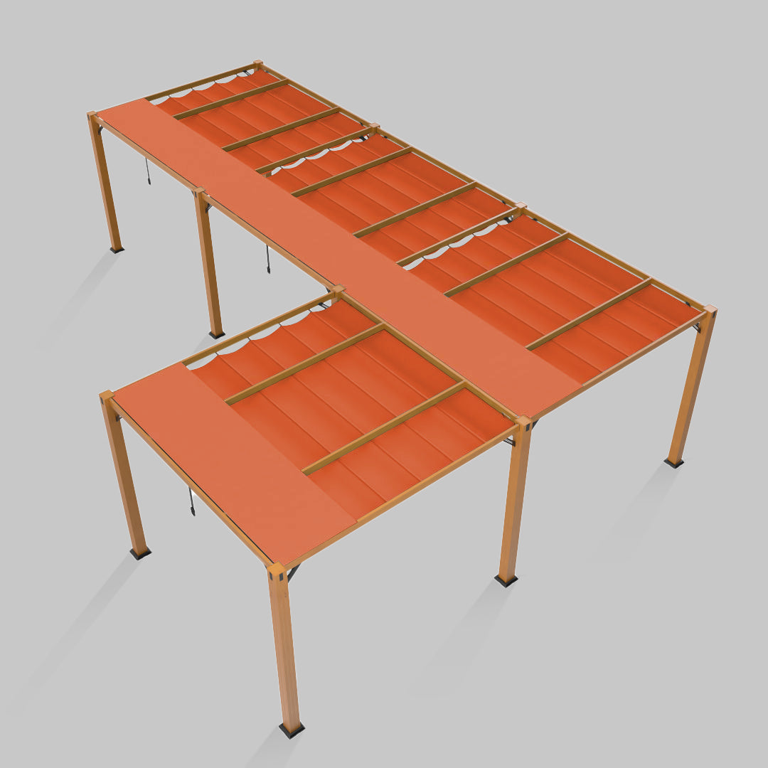 #configuration pergola_L shape #frame colour_Wood