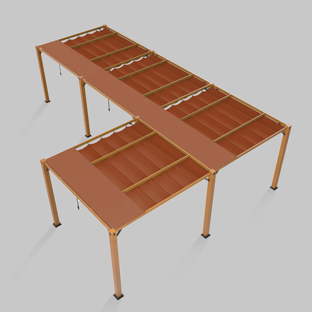 #configuration pergola_L shape #frame colour_Wood