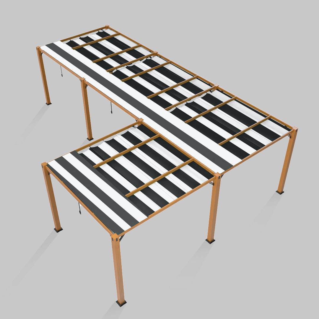 #configuration pergola_L shape #frame colour_Wood