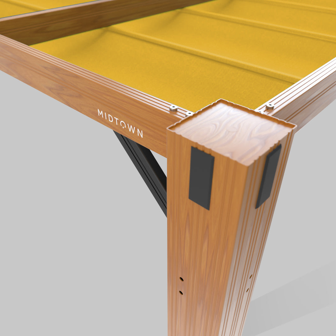 The Modular™ Wooden Pergola - Sunbrella Yellow