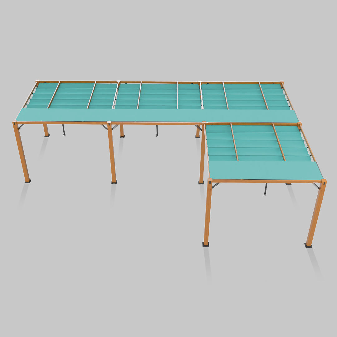 #configuration pergola_L shape #frame colour_Wood