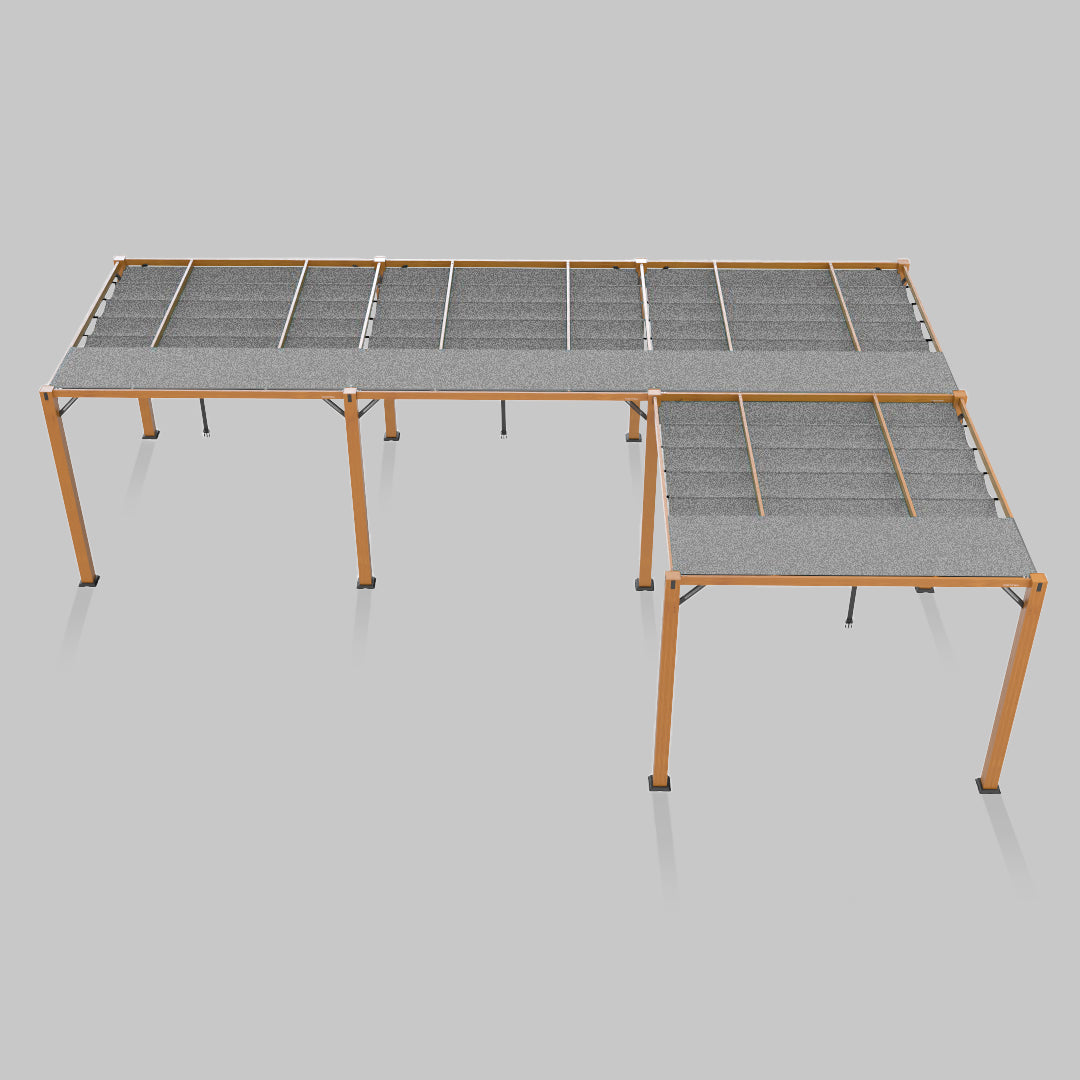 #configuration pergola_L shape #frame colour_Wood