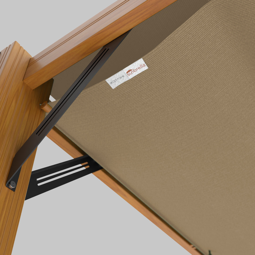 La pergola en bois Modular™ - Sunbrella Heather Tan