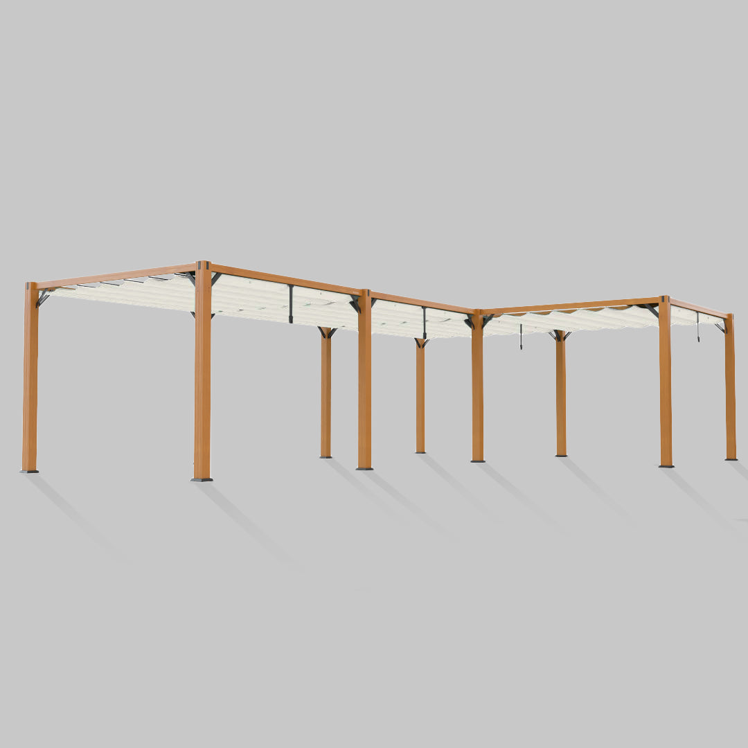 #configuration pergola_L shape #frame colour_Wood