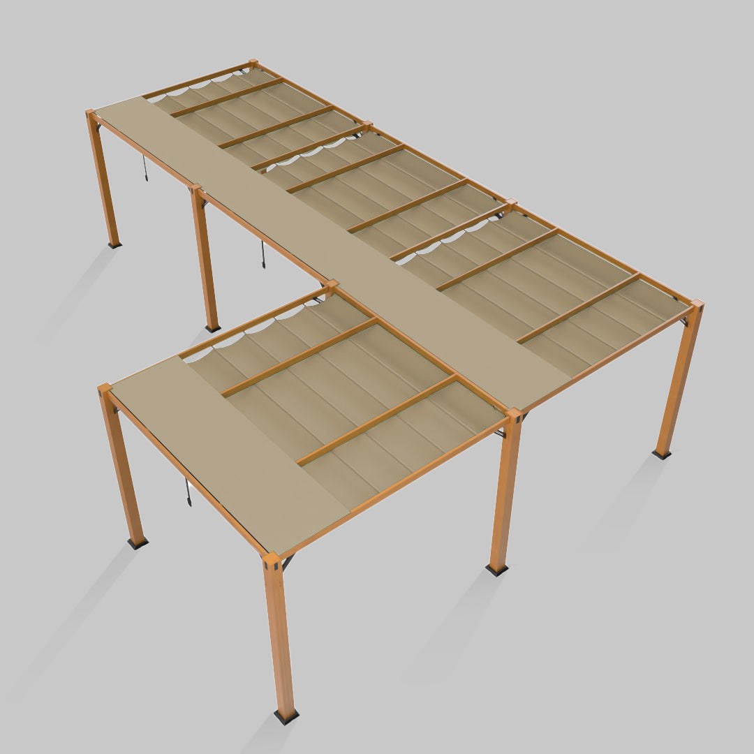 #configuration pergola_L shape #frame colour_Wood
