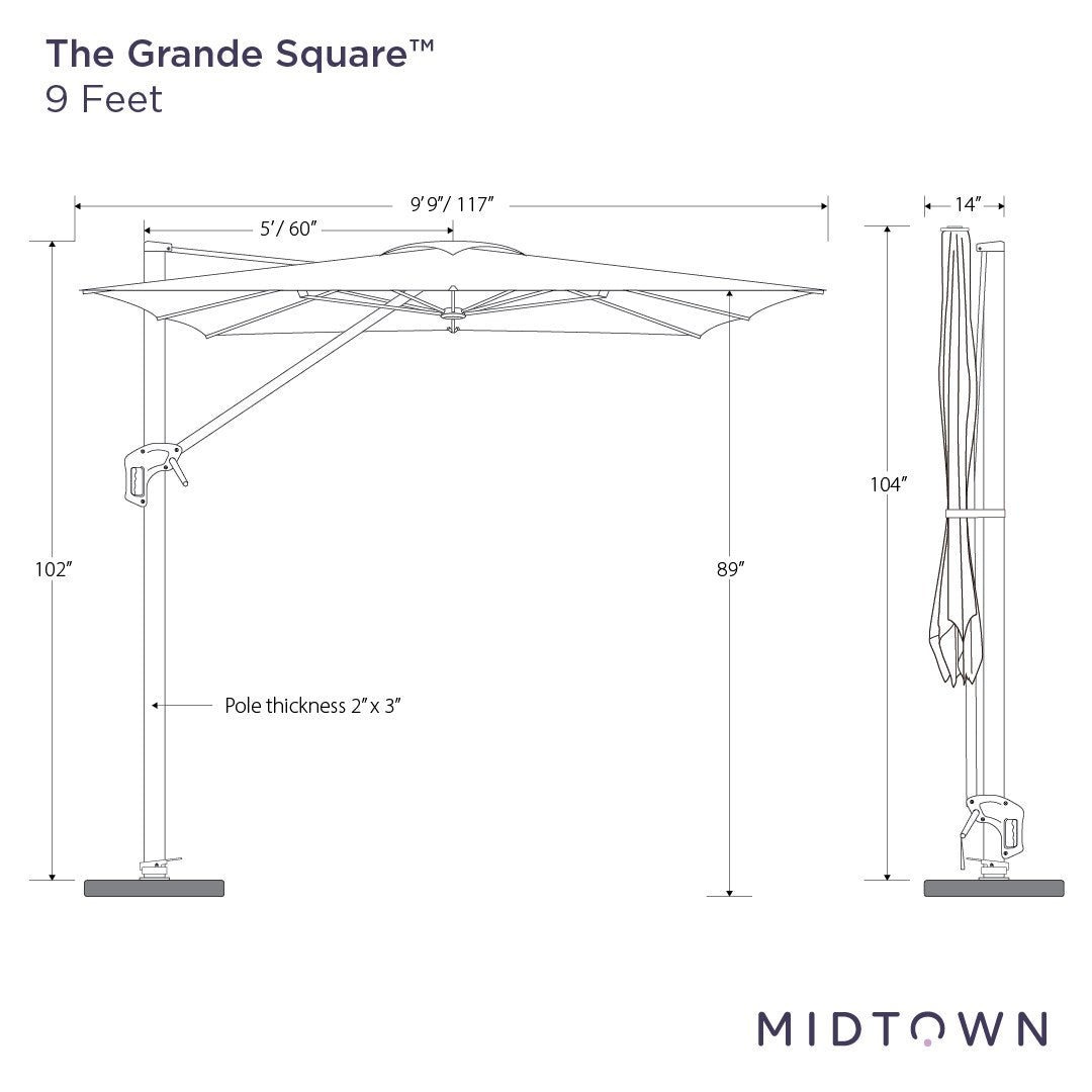 The Grande Square™ - Terylast Charcoal
