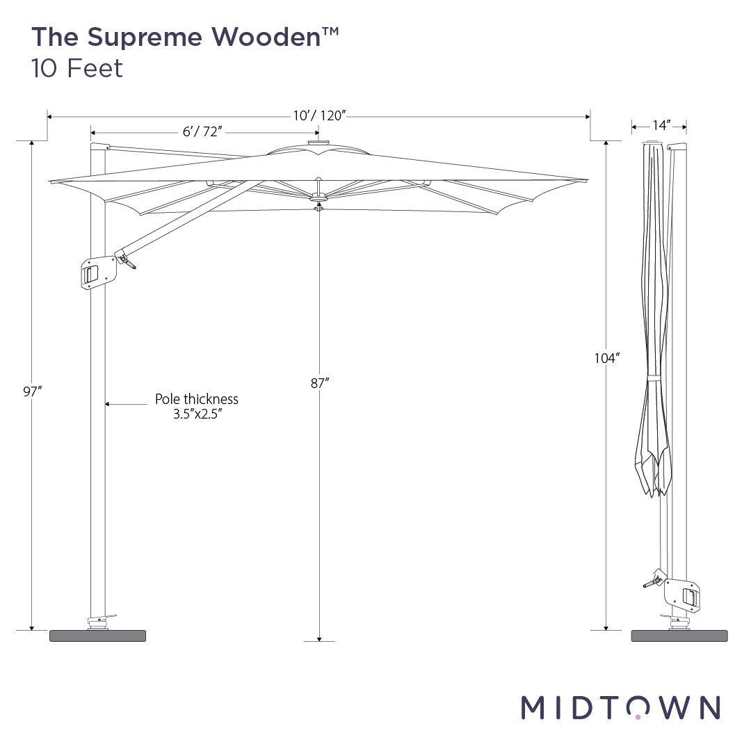 The Supreme Wooden™ - Sunbrella White